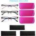 HOTJOJO 3 Pack Blue Light Blocking Women's Reading Glasses 1.75x - Metal Oval Half Frame Readers with Anti Blue Ray Technology and Spring Hinge - Reduce Eye Strain and Headache - Black Red Purple - Buy Online on GoSupps.com