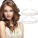 Molain 2 Pieces Double-layer Rhinestone Hair Hoop Headband Shiny Crystal Headbands Metal Hairband for Princess Wedding Bridal Headpieces(Gold+Silver) Style A