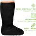 Extra Wide Non-Slip Cast Socks for Swollen Feet - 4 Pairs Black with Grips | Diabetic Edema & Hospital Socks for 30'' Stretch | Bariatric Oversized Socks - Buy Online on GoSupps.com