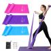 Long Resistance Bands Set Non-Latex Yoga Resistance Bands Exercise Bands Stretch Band Set for Physical Therapy Strength Training Yoga Pilates Stretching Rehab (3pcs/5pcs) 3pcs/set pink purple blue 150cm