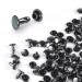 200Sets 6mm Double Round Cap Leather Rivets  Tubular Metal Rivets Spikes Studs  Leather Rivets for Leather Key Fob Clothing Pets Collar Boots Bags Belt Repair and Decoration (Gun Black) 6mm Black