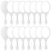 Yalikop 16 Pcs Retro Hand Held Mirror Vintage Handheld Mirror Vanity Cute Hand Mirror Oval Decorative Hand Held Mirror with Handle Compact Travel Mirror Makeup Mirror for Girls (White)