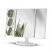 Home Zone Living Makeup Vanity Mirror  Large Trifold with LED Lights and up to 10X Magnification  White  LA62000V Large Tri-Fold