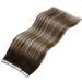 LAAVOO Ombre Blonde Tape-In Real Hair Extensions | Dark Brown to Light Blonde Balayage | 30g 20pcs #3/8/24 30cm Remy Hair - Buy Online on GoSupps.com