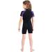 Kids 2mm and 3mm Wetsuits - Youth Premium Neoprene Shorty Swim Suits | Purple Trim - Size 4 - Buy Online on GoSupps.com