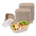 Kaderron 35 oz 50 Pack Compostable Large Paper Bowls with Lids, 100% Biodegradable Disposable Bowls Bulk Leakproof and Microwave Safe for Hot/Cold Use