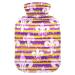 Striped Hot Water Bottle with Cover Hot Water Bottles for Pain Relief Hot Water Bag for Children and Adults 2L