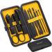 Glamne Manicure Set Nail Clippers Set Professional Stainless Steel Nail Care Tools with Leather Travel Case 10 in 1 Yellow