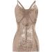 Shop Hanxiulin Women's Winter O-Neck Mini Dress - Glitter Sequin Cocktail Dresses in Khaki - Buy Online on GoSupps.com