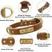 Senristar Personalized Leather Dog Collar with Engraved Name Tag - Durable & Stylish for Small to Large Dogs (XS Brown) - Buy Online on GoSupps.com