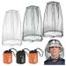Grantop 2 Pieces Mosquito Head Net Nylon Face Net Mesh Mesh Bug Net for Outdoor Hiking Camping Climbing Fishing and Walking Gray&green&black