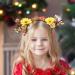 IYOU Christmas Hair Band Orange Reindeer Antlers Headband Flower Cute Deer Hair Piece with Hair Clips Accessories for Women Girls Halloween Cosplay Party