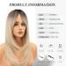 Feshfen Ombre Blonde Wig for Women | 45cm Synthetic Hair Ponytail | Natural Look Black to Blonde - Buy Online on GoSupps.com
