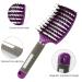 Wild Boar Bristle Hair Brush Set - 2 Pieces (Black & Purple) | Frizz Control Oil Distribution & Fast Drying - Buy Online on GoSupps.com