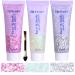 Body Face Chunky Glitter Gel: Pink White Silver Face Sparkles Glitter Gel Makeup for Singer Concerts Disco Festival Rave Accessories 150ml Chunky Sequins Mermaid Face Body Hair Glitter Gel White&Silver&Pink
