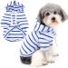 Zweitea dogs hoodie shirts for small medium-sized dogs striped hooded jacket puppy clothing sweater sweatshirt soft short sleeve basic t-shirt pet girl young hooded hooded clothing light blue xs xs light blue