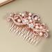 Lurrose Bridal Veil Wedding Hair Side Comb Vintage Bridal Hair Comb Hair Pieces Hair Accessory for Women (Rose Gold) Bridal Hair Clip - Buy Online on GoSupps.com