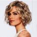 Battnot hair part for women gold mix women short brazilian wavy curly separation high-temperature fiber-person-hair art hair wave curly synthetic hair wigs (30cm gold) 30cm gold