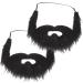 Totority 4 pcs fake beard prom decor halloween props short beard makeup party supplies Toy elder artificial Blackx3pcs 21X15X0.1CMx3pcs - Buy Online on GoSupps.com