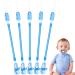 Vicloon Baby Dummy Clips 5 Pcs Dummy Clips for Baby Spring Dummy Clip Boys Girls Soother Pacifier Chain Holder Clips BPA Free Baby Dummy Chain for Teether Toy or Soothie (Blue)