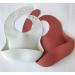 Silicone Baby Bibs Set of 2 | Scandi Colours | Easy Clean Super Soft Bib | Food Grade Silicone for Baby/Toddler | White/Rust - Buy Online on GoSupps.com