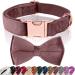 Asvin dog collar velvety with removable dog fly soft and comfortable dogs collar multi -color velvety dog collar for weddings birthdays parties etc. Dark pink