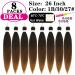 8 Packs Pre-Stretched Braiding Hair- 26 Inch Crochet Twist Braids for Black Women (1B/30/27) - Buy Online on GoSupps.com