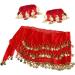 Buy Red Belly Dance Costume with Hip Scarf & Hand Chains - Perfect for Carnival & Dance Performances | International Shipping - Buy Online on GoSupps.com