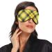 WELLDAY Yellow and Black Tartan Plaid Sleep Mask - Adjustable Strap for Men and Women - Buy Online on GoSupps.com