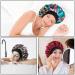 4Pcs Large Satin Bonnet Set for Curly Hair | Wide Elastic Band Sleep Cap for Women | Hair Care Accessories (Black, Red, Leopard, Blue Flower) - Buy Online on GoSupps.com
