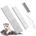 TanDraji Dog Combs for Grooming, Metal Dog Grooming Comb and Cat Flea Comb with Rounded Teeth for Removing Tangles and Knots for Long and Short Haired Dogs and Cats(3 Pack)