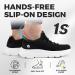 Fitville Women's Extra Wide Slip-On Walking Shoes | Thick Sole Breathable Sneakers for Wide Feet - Size 39.5 EU - Black - Buy Online on GoSupps.com