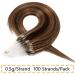 Premium Real Hair Microring Extensions - 0.5g/Strand 100 Strands Soft & Smooth - 7A Human Hair 40cm 4P27 Medium Brown & Dark Blonde - International Shipping Available - Buy Online on GoSupps.com