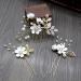 Toyvian Handmade Wedding Hair Comb Clip Set - Bridal Hair Accessories for Brides and Bridesmaids, Floral Girls Hair Piece with Rhinestones (White) - Buy Online on GoSupps.com