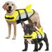 Alagirls dog life jacket with handle lifeguarded swimming pool for pet swimming rafting boat drive surf training aladlj001 yellow l l: 55-68cm (chest circumference) yellow gray