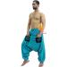 SARJANA HANDICRAFTS Men's Cotton Harem Yoga Pants with Pockets - Turquoise | One Size - Buy Online on GoSupps.com