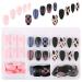 UFLF 72 Pieces False Nails Short Artificial Nails for Sticking on Artificial Nails Tips Nail Tips Fake Nails with Adhesive Pads DIY Nail Tips