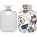 NAANLE Hot Water Bottle with Cover - Ethnic Paisley Flower Design 1L Transparent Water Bottle for Back Pain Relief & Hand/Foot Warmers | Hot & Cold Therapy - Buy Online on GoSupps.com