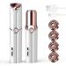 Gurelax Face hair remover for women (2023) rechargeable 4x replacement heads included in the scope of delivery facial razor women pain -free women's razor face for cheeks chin arm white (4 x replacement heads included)