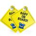 kidoola 2pcs Baby on Board Sign for Car Newborn & Kids Driving Safety Sticker with Suction Cups Highly Visible Warning Sign for Window (Koala)