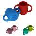 SiliLife Silicone Baby Cups for Baby or Toddler 2 Pack Flexible Food-Grade Safe BPA Free with Easy-Grip Handles for Self-Feeding Training Electric Blue/Coral Red