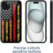 Kente US African American Red Line Flag Phone Case Compatible with iPhone 15 Plus Shockproof Glass Back Phone Shell Slim Cover - Buy Online on GoSupps.com