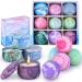 OFUN Bath Bombs & Scented Candles Gift Set Large Bombs for Women Gifts Spa Gift Idea for Girls Friends Kids Girlfriends Mum Mother's Day Birthday | 5 Bubble Balls & 4 Organic Soy Candles