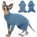 Sphynx cats clothing winter sweater warm vest cat pile suit knitting sweater jumpsuit onesia hairless cat clothing winter coat jacket four-legged (blue l) l