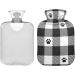 Naanle Black & White Checkered Dog Paw Heat Bottle - 1L Transparent Hot Water Bottle for Pain Relief & Cold Therapy - Ideal Hand & Feet Warmer - Buy Online on GoSupps.com