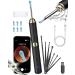 Kekoy Ear Wax Removal Kit Otoscope Ear Camera 1296P HD WiFi Ear Cleaner with Camera Rechargeable Ear Wax Remover Tool with Camera Ear Wax Removal Tool with Lights for Adult & Kid(Black Gold)