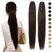 Hair parts real hair ponytail extension clip in ponytail extensions real hair smooth braid hair extension with clip claw hair extensions 7a remy hair 40cm-105g 02# dark brown 40cm dark brown