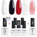 AILLSA Nude Gel Nail Polish Set Jelly Pink Milky White Black Red Gel Polish with Base and Top Coat Classic Popular Color All Season Soak Off U V L ED Manicure Art Salon DIY at Home 7Pcs 8ML Black White - Buy Online on GoSupps.com