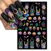Halloween Nail Art Stickers - 3D Spider-Web & Bat Designs Pumpkin & Horror Mask Decals - 5 Sheets for DIY Nail Decoration - Buy Online on GoSupps.com