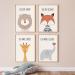 Kackpecht Eummel animal affirmation images |4 Set customer pressure pictures |Jungle Animals and motivational sayings for children's room & baby room |A4 Children Decorations Boys and Girls Colorful